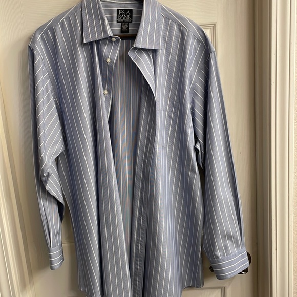 EUC Joseph A Bank Striped Collared Dress Shirt - Picture 1 of 4